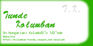 tunde kolumban business card